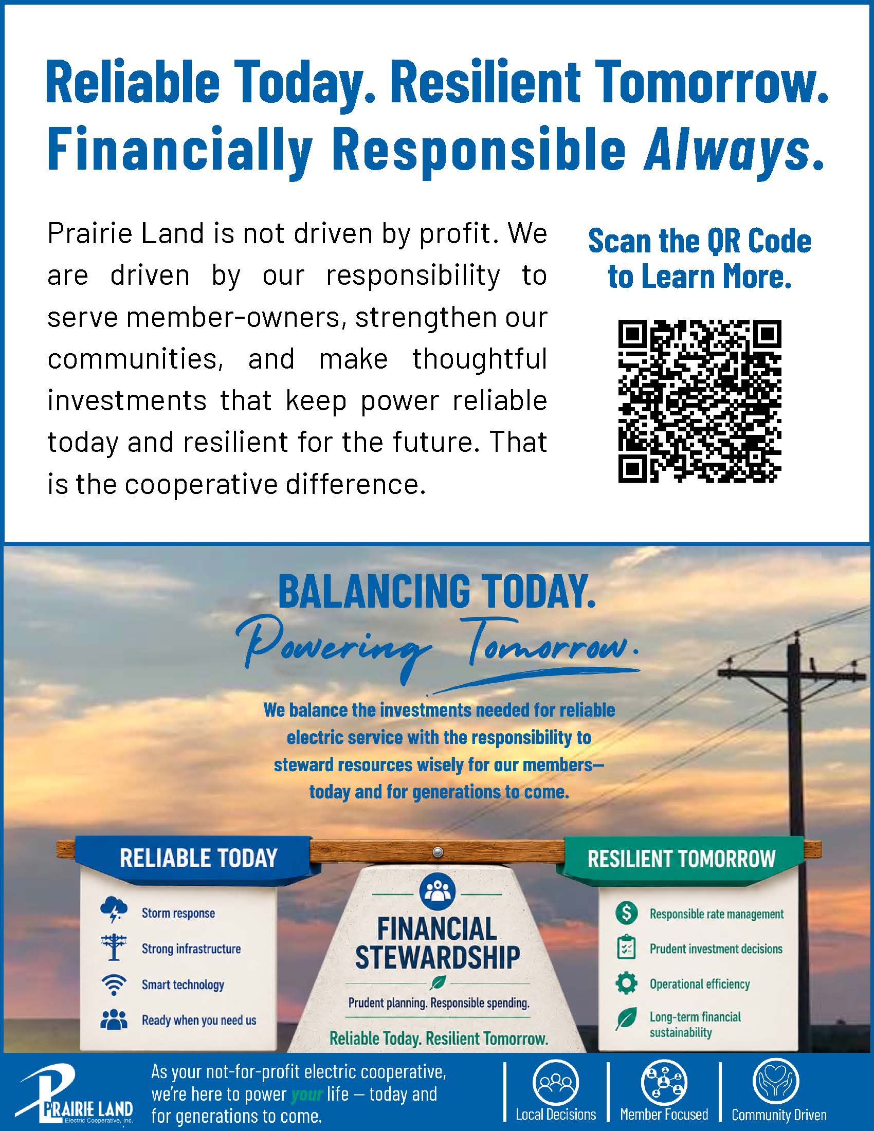 Reliable Today. Resilient Tomorrow. Financially Responsible Always.