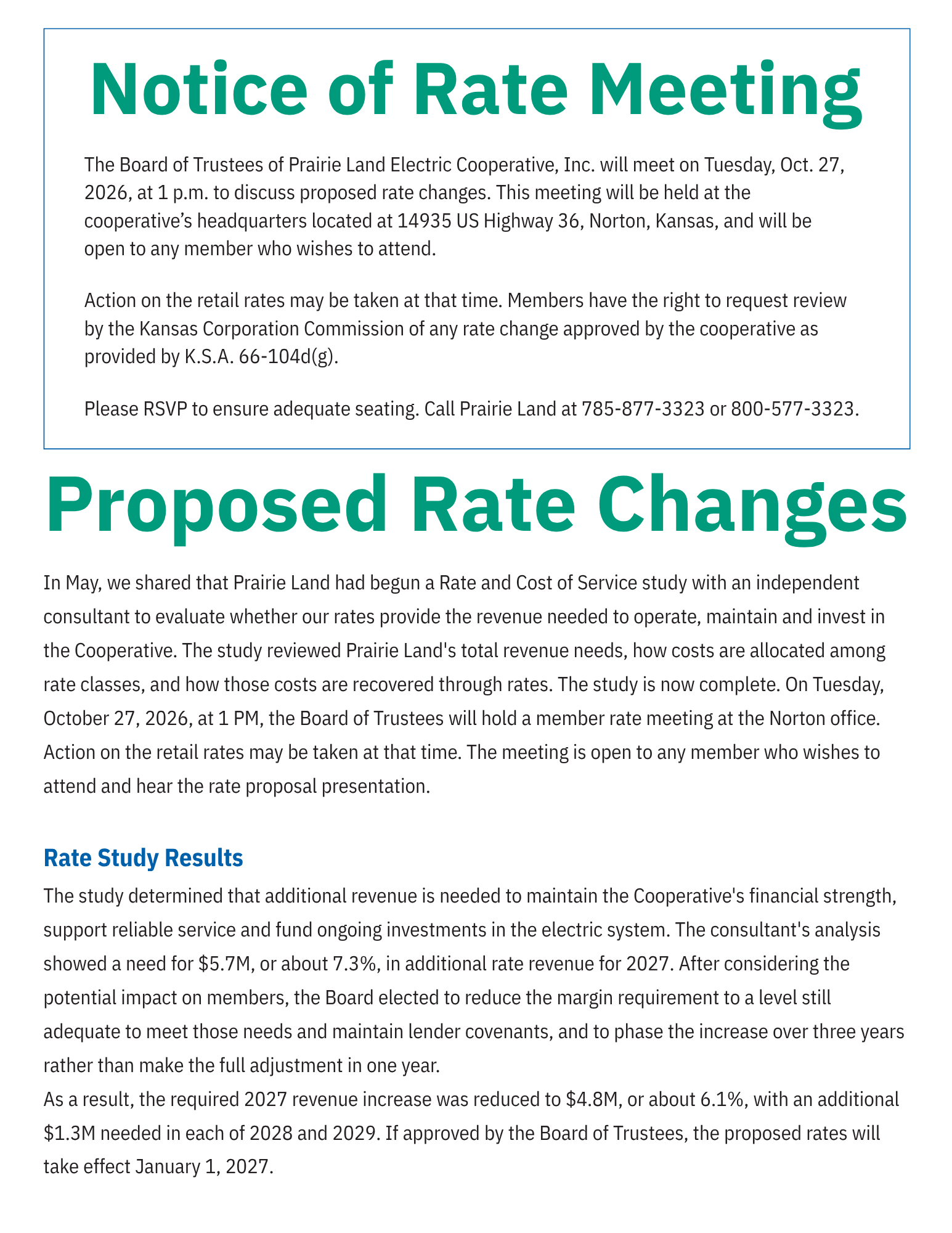Rate Study Bill Insert